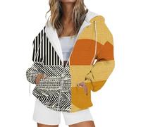 Generico Giacca Autunnale Donna,Felpa da Donna,Giacca Pile Donna con Zip,Felpa Donna Pile,Cappuccio,Felpe con Zip,Felpe,Coperta con Cappuccio,Hoodie,Hoodie