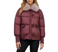 Generico Giacca Bomber Donna Invernale, Giacche Invernali Donna,Cappotto Invernale con Cappuccio Finto Caldo Piumino Spesso Giacca Termica Antivento per Il Freddo da Donna