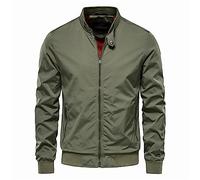 Generico Giacca Bomber Uomo, Bomber Estivo Uomo Sportiva Casual Giacca Lunga Senza Cappuccio Giacchetto Estivo Cappotto Sottile Sportiva Tasca con Cerniera