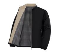 Generico Giacca Bomber Uomo Cotone, Giacche Uomo Casual, Manica Lunga Tasche Laterali Cerniera Giacchetta Pratica da Mezza Stagione Elegante Confortevole Giubbotto Tasca con Cerniera