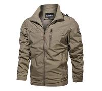 Generico Giacca Bomber Uomo Leggera Elegante, Giacca Mezza Stagione Uomo Tempo Libero Sottile Primavera Estate Giacca Mezze Stagioni con Colletto Alto Giacca da Pilota con Tasche con Zip