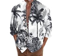 Generico Giacca Camicia Uomo-Camicia da Uomo Stampata in 3D Digitale a Maniche Lunghe con Bottoni Allentati per Il Tempo Libero da Uomo