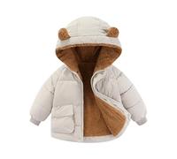 Generico Giacca con Cappuccio in Fleece per Bambini E Bambine Giubbino Neonato Invernale Giubbotto con Orecchie Bambino Giubbotto con Cerniera per Bambini Giacca Antivento Bambino