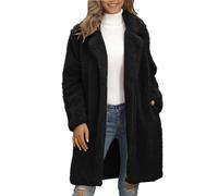 Generico Giacca da Donna in Pile con Risvolto, Giacche Tinta Unita Calda Cappottino Teddy Cappotti Casual Elegante Giacca Cappotto Donna Elegante 2024 Felpa Sherpa Giubbotto Trekking