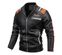 Generico Giacca Da Moto Invernale Da Uomo Stile Motociclista Giacche Pilota Cappotto Ecopelle Per Andare Moto Piumino Uomo Leggero Cappotto Lungo Pelle Nero
