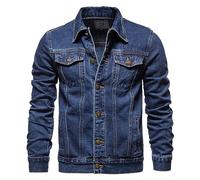 Generico Giacca di Jeans da Uomo Primavera E Autunno Casual Abbigliamento L-5XL
