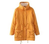Generico Giacca Di Pelle Piumini Donna 100 Grammi Felpa Da Donna Con Cappuccio Senza Maniche Gilet Camicetta Camicetta Jacket Da Giubbino Impermeabile Yellow Xxl
