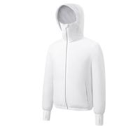 Generico Giacca di Raffreddamento Unisex con Cappuccio, Gilet Rinfrescante con 2 Ventole per Uomo Donna, Giacca Aria Condizionata per Lavoro, Attività All'Aperto(White,XXX-Large)