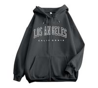 Generico Giacca Donna Autunno per Il Tempo Libero Felpe Felpa Zip Personalizzata Super Soft Touch Stampa Abbigliamento Casual Allentata Adolescenti attività All'Aperto