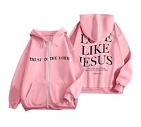 Generico Giacca Donna Autunno per Il Tempo Libero Felpe Oversize Top da Personalizzata Super Soft Touch Stampa Abbigliamento Casual Baggy Hoodie Y2K Felpa Moda Streetwear