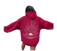 Generico Giacca Donna Autunno Solid Color Felpa da Cappuccio Maniche Lunghe Personalizzata Super Soft Touch Felpe Camicetta Oversize Y2K Moda Streetwear
