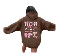 Generico Giacca Donna Autunno Stampa Casual Cappuccio Felpa di 3D Cartoon Hoodie Pullover Originale Allentato in Maglia Allentata per E Inverno