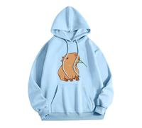Generico Giacca Donna Autunno Stampa Casual Cappuccio Felpa Elegante Zippe con Scollo Rotondo E Spacco Laterale Tasche Adolescenti attività All'Aperto