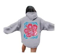 Generico Giacca Donna Autunno Stampa Casual Cappuccio Felpa Elegante Zippe Personalizzata Super Soft Touch Scollo Rotondo E Spacco Laterale Maniche Lunghe Coulisse Felpe Streetwear