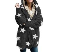 Generico Giacca Donna in Pile, Cappotti Invernali Donna Curvy con Zip E Cappuccio Cappotto Cerniera Caldo Parka Casuale Sciolto Giacche a Vento Cappotti di Peluche Outerwear per Il Tempo Libero