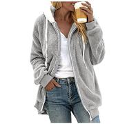 Generico Giacca Donna Invernale in Pile, Cardigan Baggy Giacca Felpa Donna Offerte Cerniera Hoodies Teddy Cappottino con Cappuccio Comode Abbigliamento Fleece Cappotti Outwear