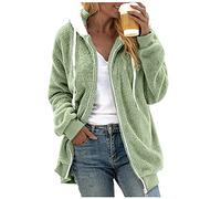 Generico Giacca Donna Invernale in Pile, Cardigan Baggy Giacca Felpa Donna Offerte Cerniera Hoodies Teddy Cappottino con Cappuccio Comode Abbigliamento Fleece Cappotti Outwear