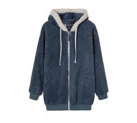 Generico Giacca Donna Invernale in Pile Offerte, Abbigliamento Sherpa con Tasche Cardigan con Cappuccio Cappottino Tinta Unita Felpa Pile Donna con Zip Calda Cerniera Felpa Teddy Cappotti Outdoor