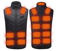 Generico Giacca Donna Riscaldata USB Quattro Controlli Diciassette Zone Riscaldante Uomo Maglia Termica Ricaricabile Intelligente Giacca Vest Termico Coppie Esterno(Black, XXL)