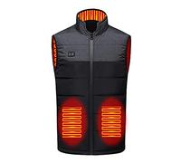 Generico Giacca Donna Riscaldata USB Undici Zone Riscaldante Uomo Maglia Termica Ricaricabile Intelligente Giacca Vest Termico Donna Blusa Termica(Black, S)