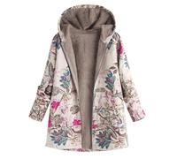 Generico Giacca Donna Zip con Cappuccio in Pile Felpa Maniche Lunghe in Velluto Calda Morbido Comfor Giubbino Invernale Donnas con Tasche Morbida Sherpa Cappotto Stampata Tinta Unita Taglie Forti