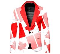 Generico Giacca Elegante Uomo per Ballo Moda con Paillettes Tinta Unita Slim Fit Manica Lunga e Bavero Casual (Watermelon Red, L)