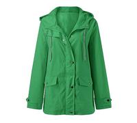 Generico Giacca Impermeabile Donna, Giacca a Vento Donna Primaverile, Leggera Impermeabili con Cappuccio Taglie Forti Antivento Trench Sportivo Softshell Viaggio Giubbotto Corsa Cappotto Outdoor
