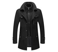 Generico Giacca in Lana Resistente al Freddo Lavoro per attività All'Aperto con Doppio Collo alla Moda Cappotti Giacche Moderno vestibilità Normale Elegante Trincea Cappotto Invernale Colletto Alto