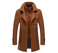 Generico Giacca in Lana Resistente al Freddo Lavoro per attività All'Aperto con Doppio Collo alla Moda Cappotti Giacche Moderno vestibilità Normale Elegante Trincea Cappotto Invernale Colletto Alto