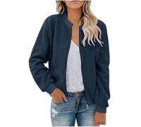 Generico Giacca in Pile da Donna, Giubbotto Invernale Donna Senza Cappuccio E con Zip Giacche Giacca Teddy Donna Versione Loose del Cappotto a Maniche Lunghe Caldo Cappotto per Il Tempo Libero