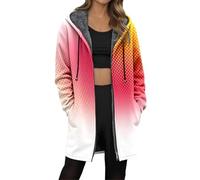 Generico Giacca in Pile Donna, Cappotto Donna Invernale con Zip E Cappuccio Cappotto Cerniera Caldo Parka Casuale Sciolto Giacche a Vento Cappotti di Peluche Outerwear per Il Tempo Libero