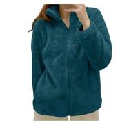 Generico Giacca in Pile Donna con Zip Cappotto Corto Donna Loose Del Cappotto A Maniche Lunghe Calda Morbida Invernale Per la Transizione In Peluche Autunno e Inverno CaldoCappotto con Homewear