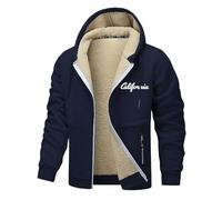 Generico Giacca in Pile Uomo,Felpa con Cappuccio in Pile con Stampa di Lettere Giacca Comoda E Accogliente da Indossare Tutti I Giorni Versatile Opzione di Stratificazione per Outfit Casual