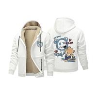 Generico Giacca in Pile Uomo,Felpa con Cappuccio in Pile con Stampa di Lettere per Un Abbigliamento Casual Comodo Ed Elegante