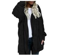 Generico Giacca Invernale Donna Taglie Forti, Cappotto Tinta Unita Giacca da Sci Donna con Risvolto Comode Giubbotto Pelosa Abbigliamento Offerte Elegante Cappotti Fleece Giacche Outdoor