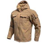Generico Giacca Invernale Uomo Impermeabile Giubbotto In Pile Termico Parka Antipioggia Con Cappuccio E Zip Oversize Giaccone Sherpa Trekking Eleganti Abbigliamento Moto Invernali Khaki XXL
