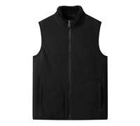 Generico Giacca Invernale Uomo Senza Maniche Cerniera, Giacca Softshell Uomo a Listino Tinte Unite Senza Cappuccio con Tasche, Gilet Sportiva - Abbigliamento Running Termico Nero 5XL