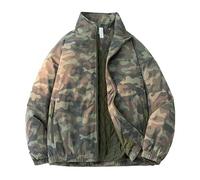 Genérico Giacca mimetica leggera e casual da uomo, giacca bomber con cerniera calda, per autunno e inverno, cappotto imbottito antivento da esterno con collo alto, D Mimetico, XL