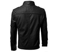 Generico Giacca Pelle Moto, Giacca da Uomo Antivento Maniche Lunghe Imbottito Antivento Elegante Giacca in Ecopelle Giubbotto in Similpelle Stile Biker Giacche da Pilota per Il Tempo Libero