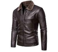 Generico Giacca Pelle Uomo Invernale Giubbotto Moto Impermeabile Giacca Tuta Elegante Giubbotto Leggero Sportiva Giacca Calda Uomo Trekking Casual Winter Jacket Men Cappotto Softshell Antivento