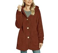 Generico Giacca Pelosa Donna, Cappotto Invernale da Donna Elegante con Zip E Cappuccio Cappotto Cerniera Caldo Parka Casuale Sciolto Giacche a Vento Cappotti di Peluche Outerwear per Il Tempo Libero