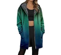 Generico Giacca Pile Donna con Cappuccio, Cappotti Donna Invernali con Zip E Cappuccio Cappotto Cerniera Caldo Parka Casuale Sciolto Giacche a Vento Cappotti di Peluche Outerwear per Il Tempo Libero