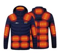 Generico Giacca Riscaldata per Uomo con 21 Zone di Riscaldamento a Quattro Controlli Giubbotto Tinta Unita Giaccas Elettrico Riscaldato Invernale Uomos per Attività all'aperto Lavabile in Lavatrice