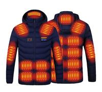 Generico Giacca Riscaldata per Uomo con 21 Zone di Riscaldamento a Quattro Controlli Giubbotto Tinta Unita Giaccas Elettrico Riscaldato Invernale Uomos per Attività all'aperto Lavabile in Lavatrice