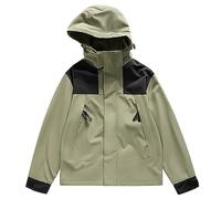 Generico Giacca Softshell Da Donna Impermeabile Antipioggia Traspirante Raincoat Resistente Alle Rughe Con Cappuccio a Vento Sportivo Giacca Da Pioggia Per Escursionismo Viaggi