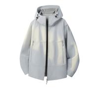 Generico Giacca Softshell da Uomo Antivento con Chiusura Lampo da Montagna in Pile Giacca A Vento Caldo Cappello Parka Soprabito Impermeabile per Jogging Basket Escursionismo Corsa Viaggi Trekking