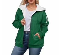 Generico Giacca Sottile da Donna Elegante Aviatore Button Down Boyfriend Jean Jacket Maniche Lunghe Bomber Taglie Forti a Vento Corta Streetwear Comode Antivento