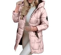 Generico Giacca Trapuntata Donna con Cappuccio e Zip e Patchwork Giacca Imbottita Donna Calda per Autunno Inverno Cappotto Donna