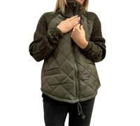 Generico Giacca Trapuntata Donna con Zip e Collo Alto e Patchwork Giacca Imbottita Donna Casual per Autunno Inverno Cappotto Donna