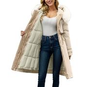 Generico Giacca Trapuntata Donna Lunga con Cappuccio e Patchwork Rimovibile Giacca Imbottita Donna Calda per Autunno Inverno Cappotto Donna